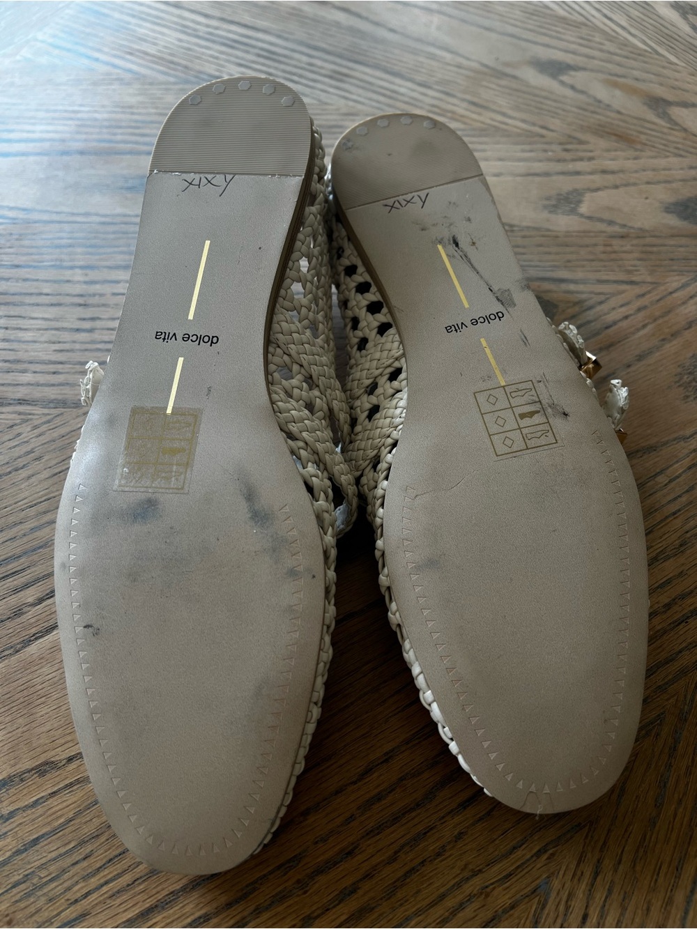 Dolce Vita Baylee Leather Double Strap Flats Cream Ivory 8.5 - Picture 6 of 8